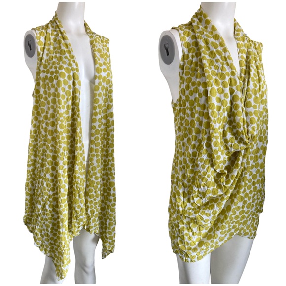 Chalet Et Ceci Green Dot Convertible Draping Vest Jacket to Wrap Top Sz S - Picture 1 of 5